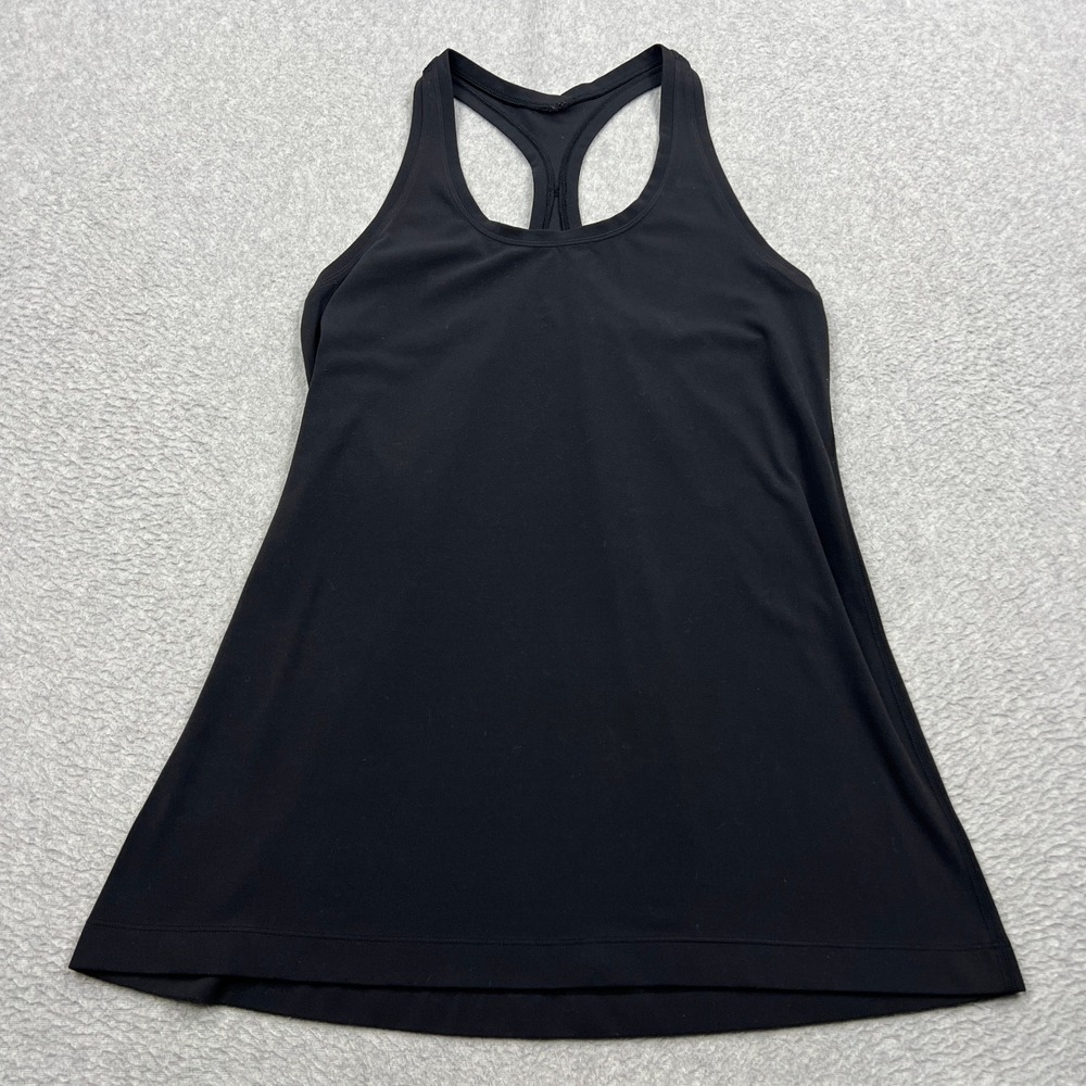Lululemon Cool Racerback Womens 8* Black Luon Stretch Yoga Tank Top Gym W1NI8S